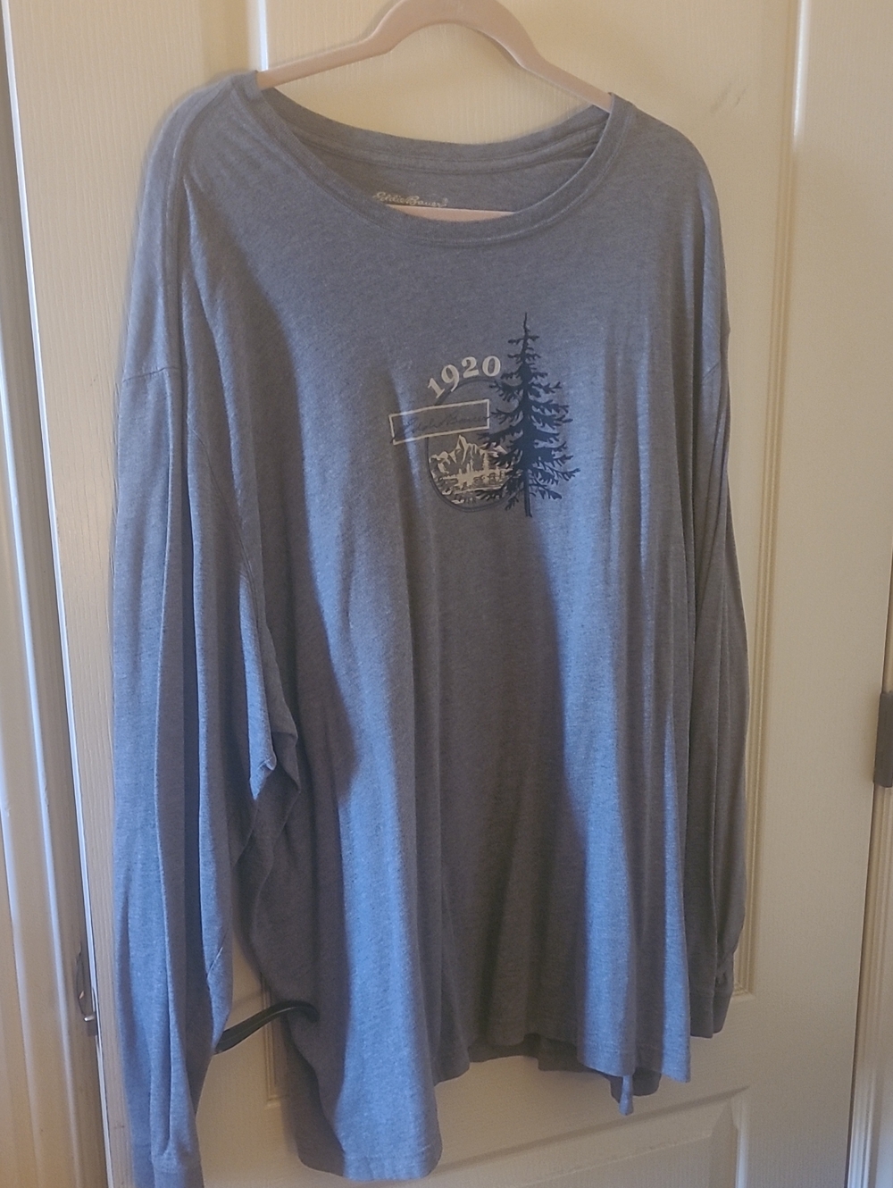 Eddie Bauer Gray Long-Sleeve Graphic Tee